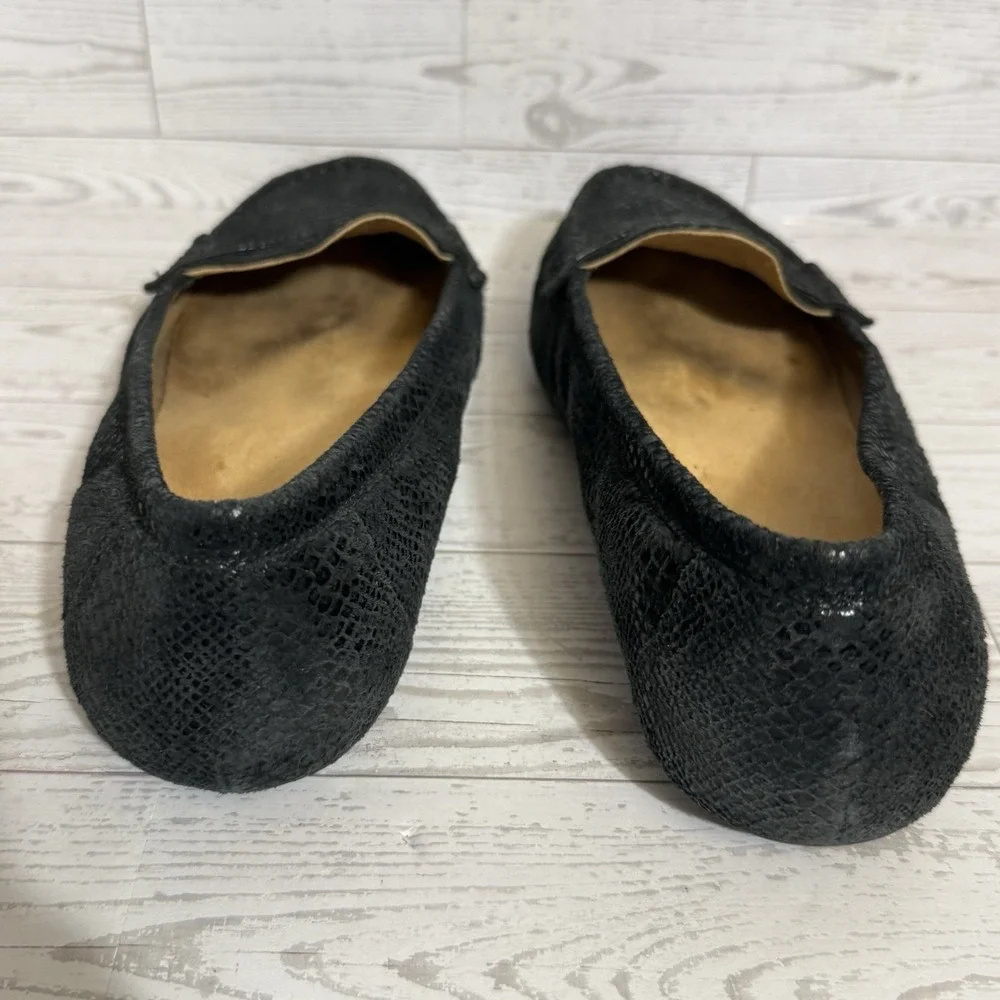 Vionic Larrun Driving Loafers Sz 8 Black Snakeskin Pattern Orthotic Flats Shoes - Picture 10 of 12